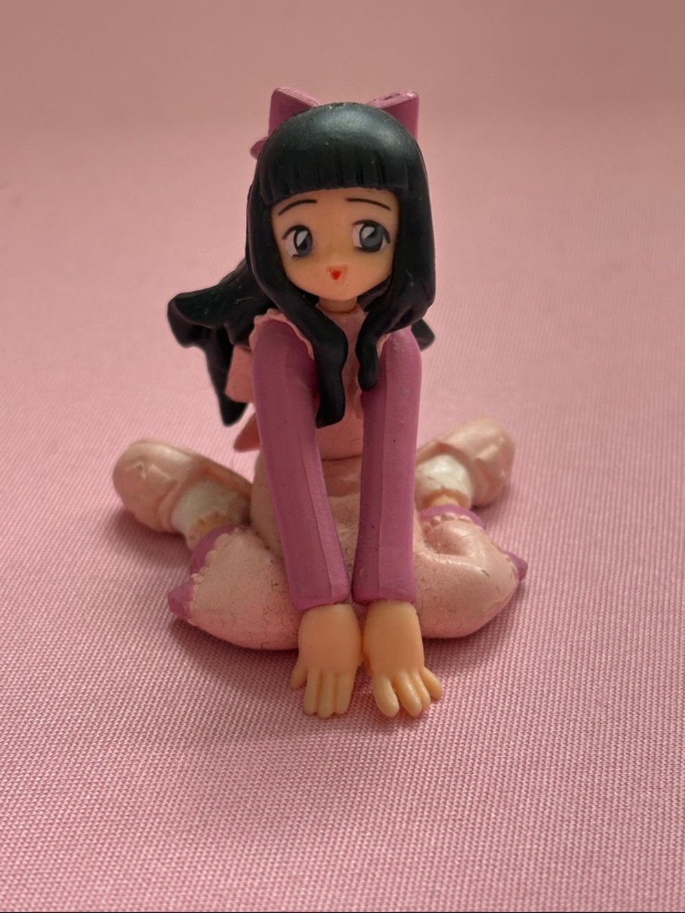 Cute Pink Anime Cardcaptors Figurine Sitting Pose